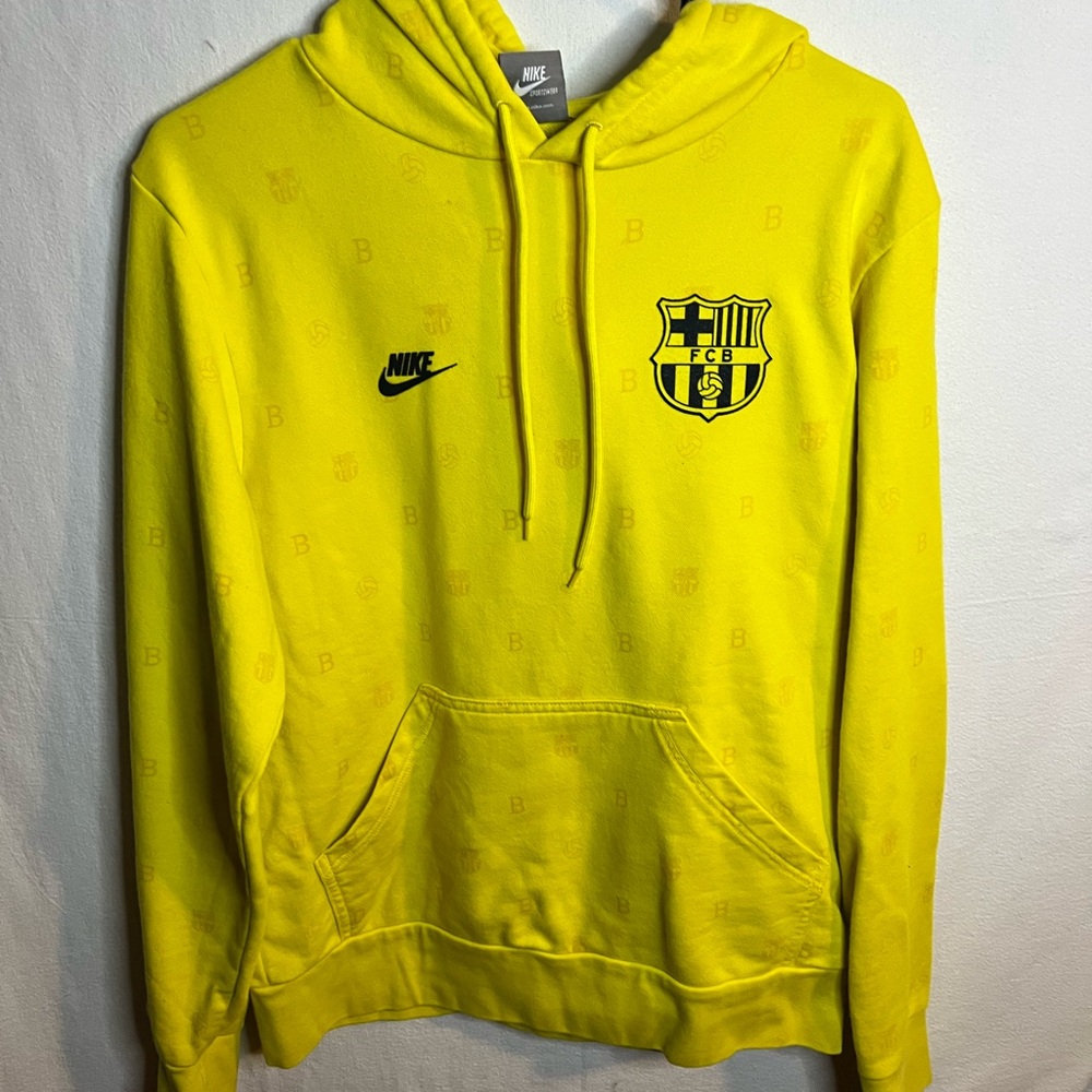 Nike Bright Yellow Hoodie with FCB Emblem